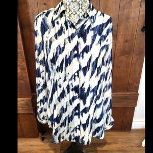CAbi Moody Blues Blouse Size L